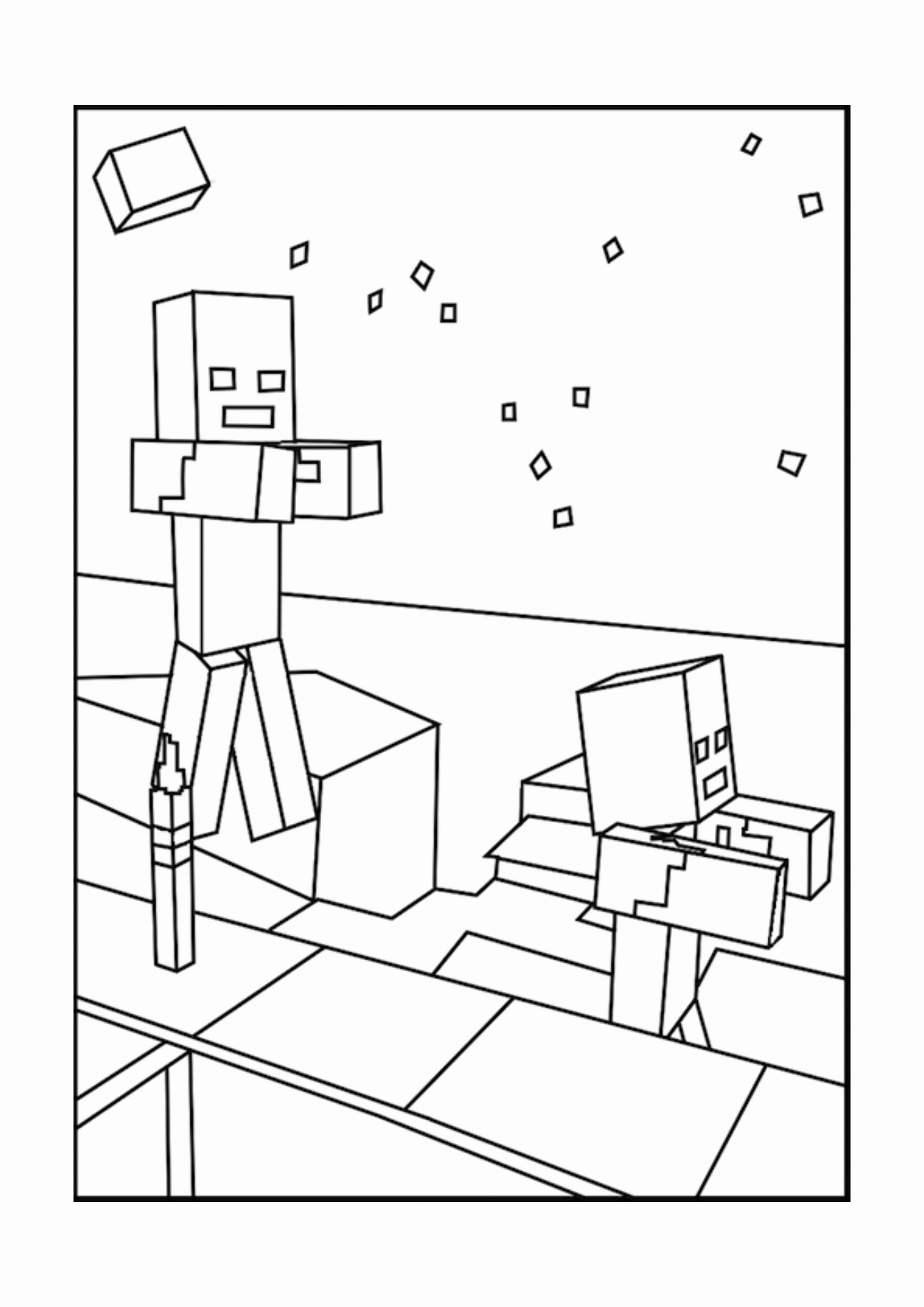 Exciting Minecraft Coloring Pages Printable 12