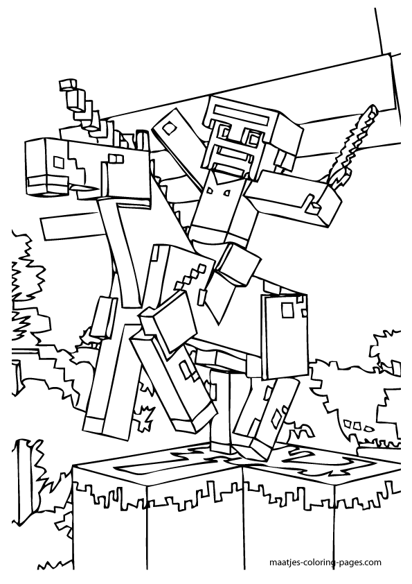 Exciting Minecraft Coloring Pages Printable 19