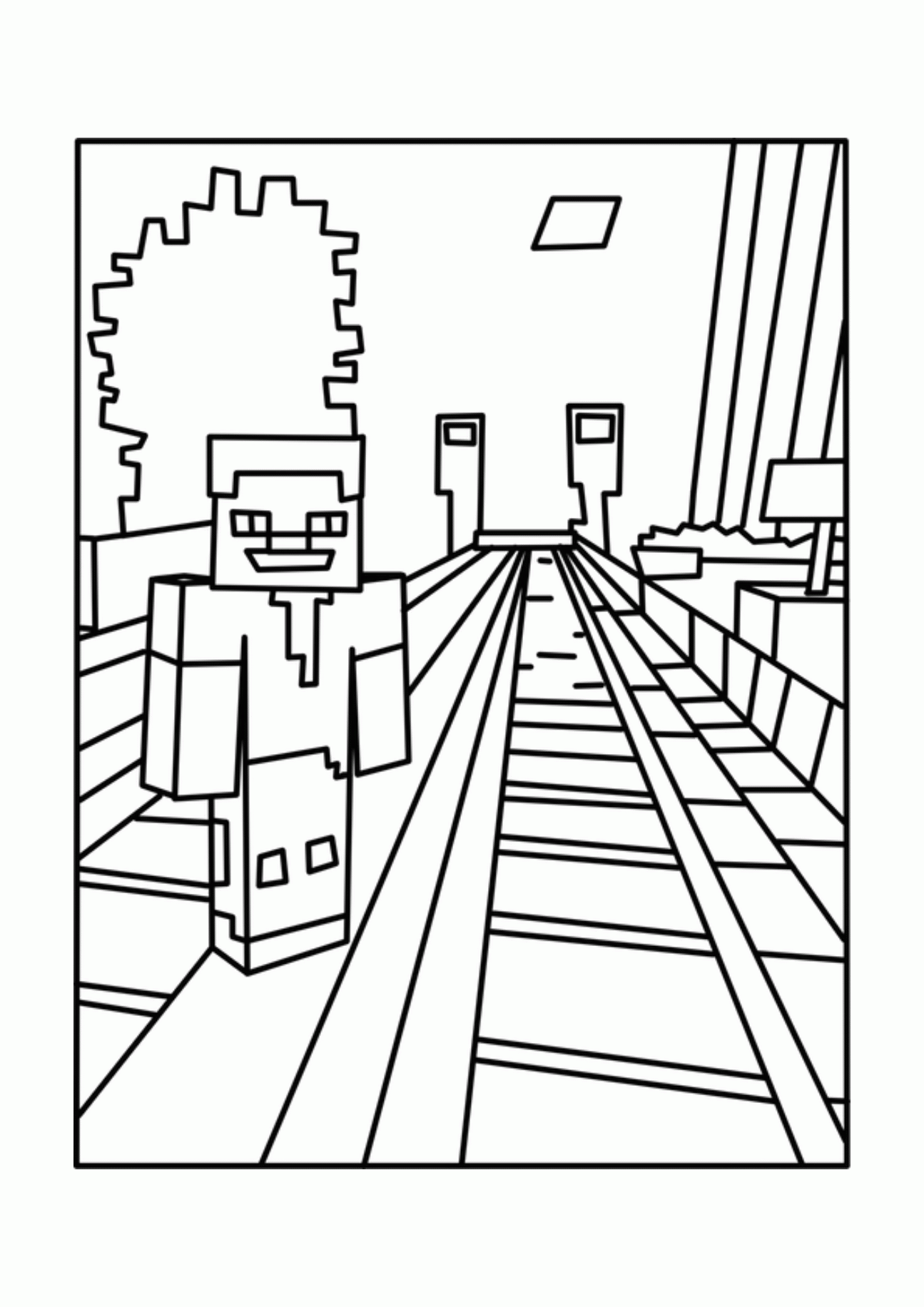 Exciting Minecraft Coloring Pages Printable 2