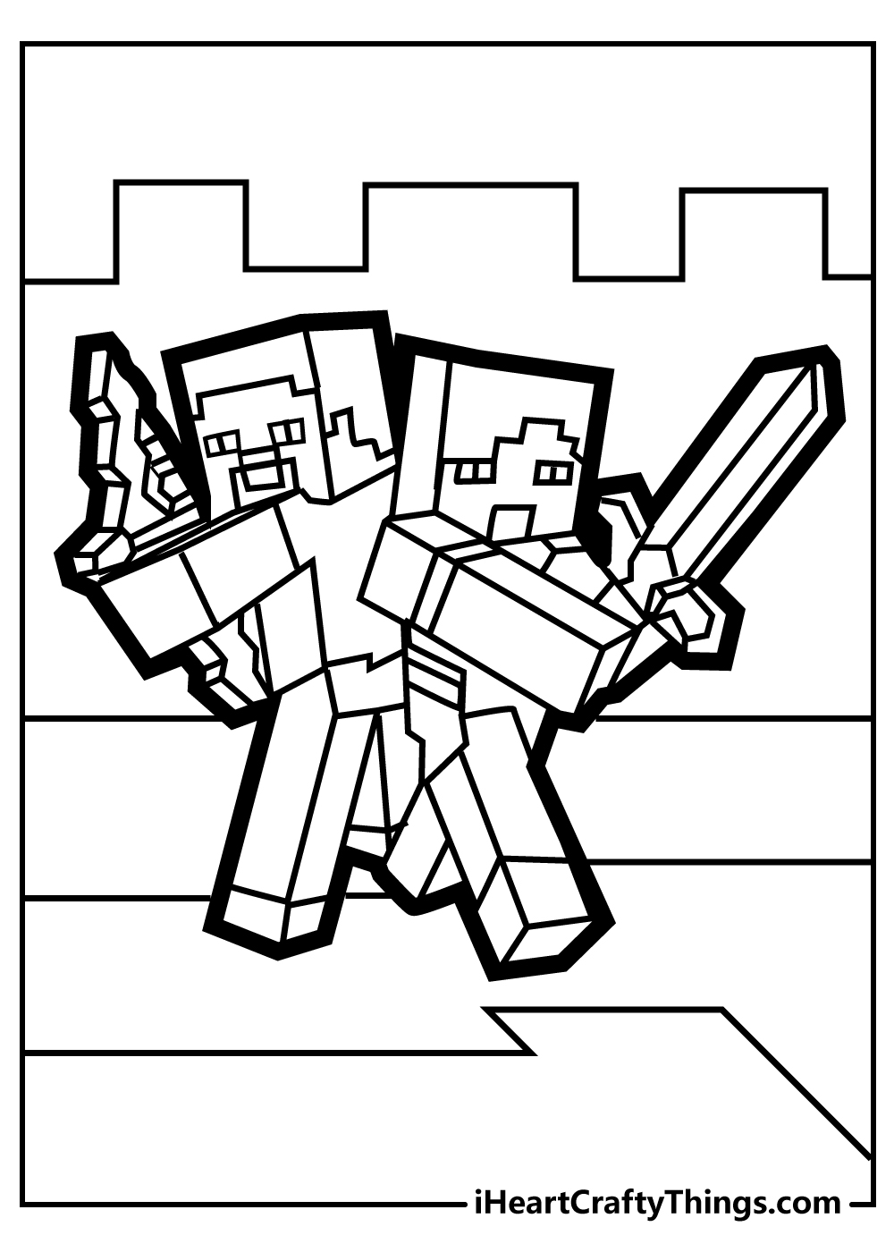 Exciting Minecraft Coloring Pages Printable 3