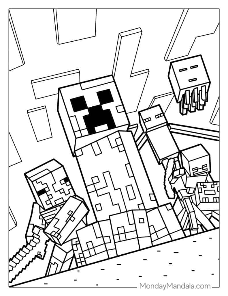 Exciting Minecraft Coloring Pages Printable 35