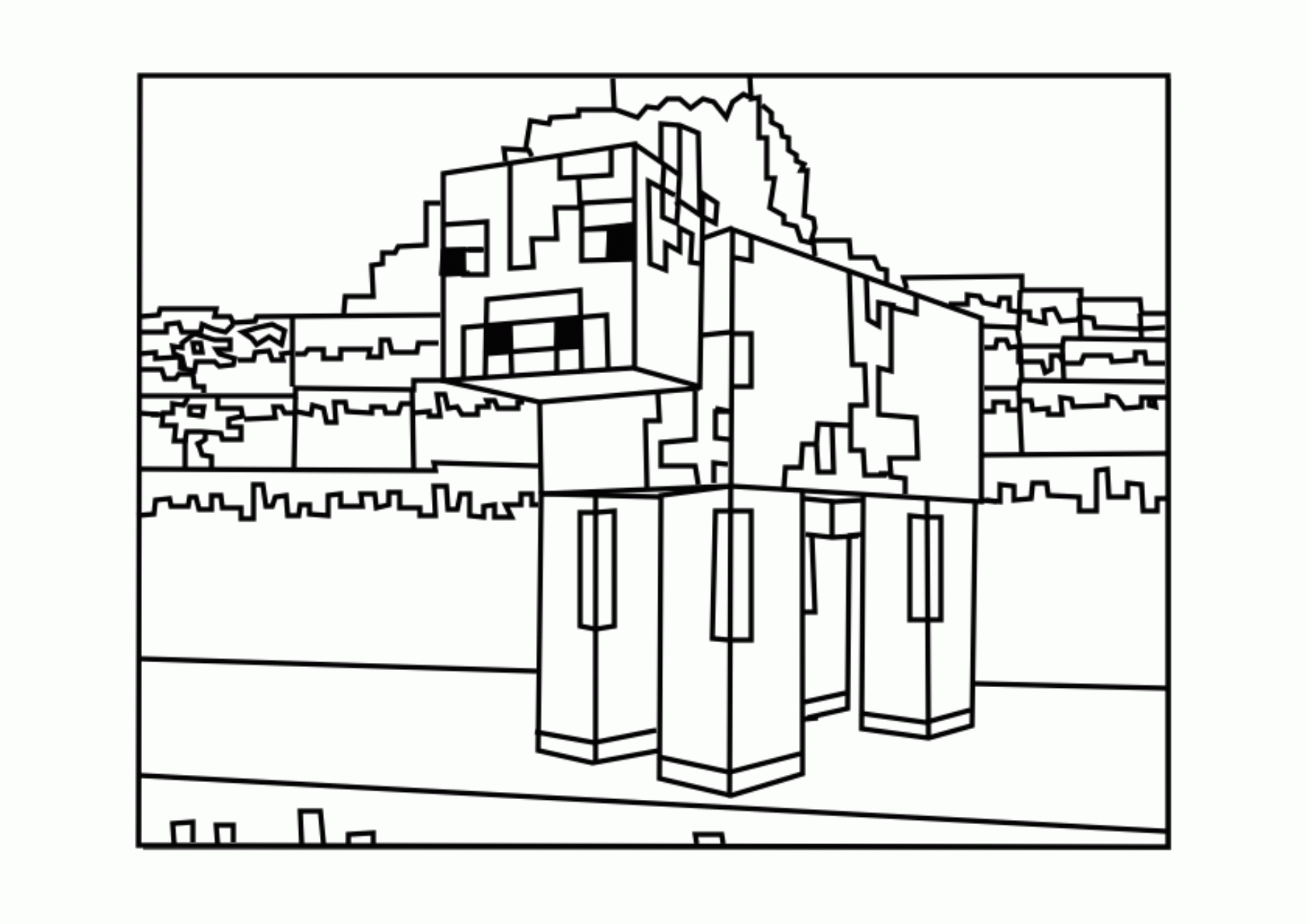 Exciting Minecraft Coloring Pages Printable 5