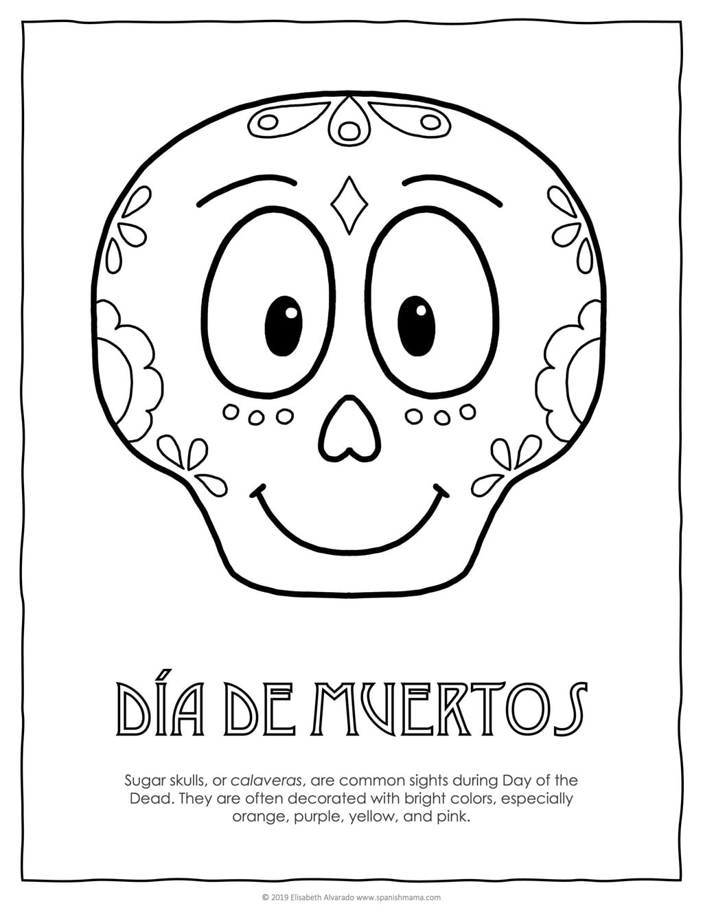 Festive Sugar Skull Coloring Pages Printable 13