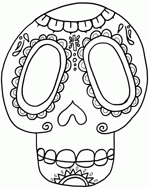 Festive Sugar Skull Coloring Pages Printable 15