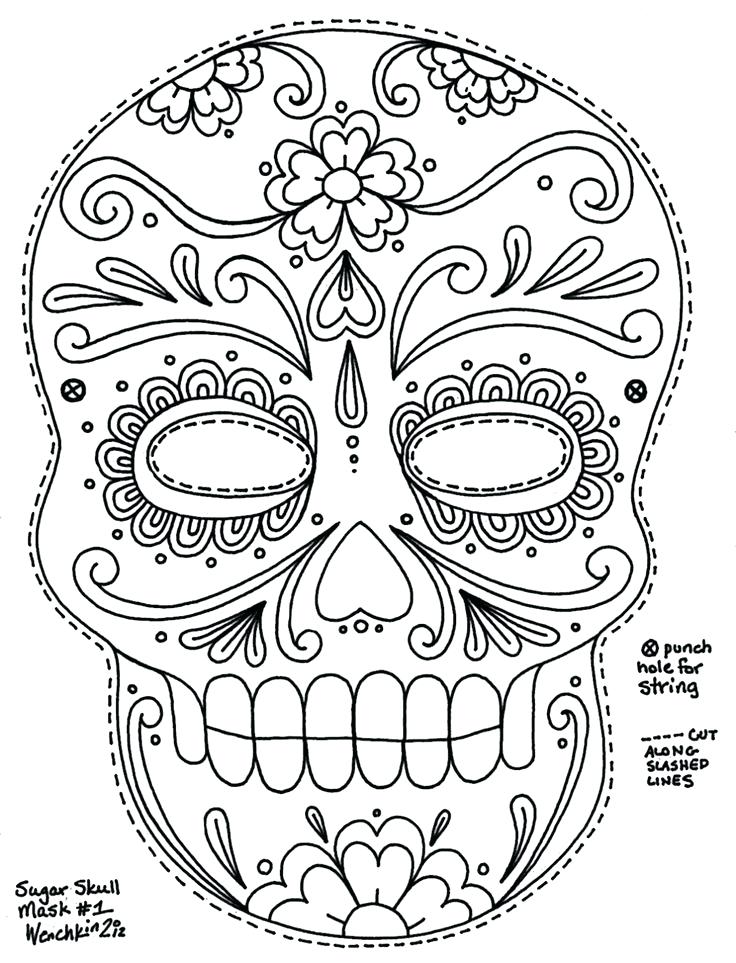 Festive Sugar Skull Coloring Pages Printable 16