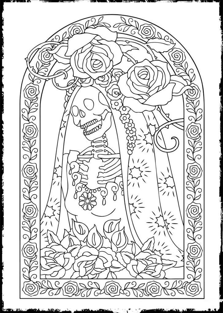 Festive Sugar Skull Coloring Pages Printable 19