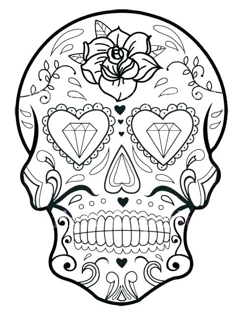 Festive Sugar Skull Coloring Pages Printable 22