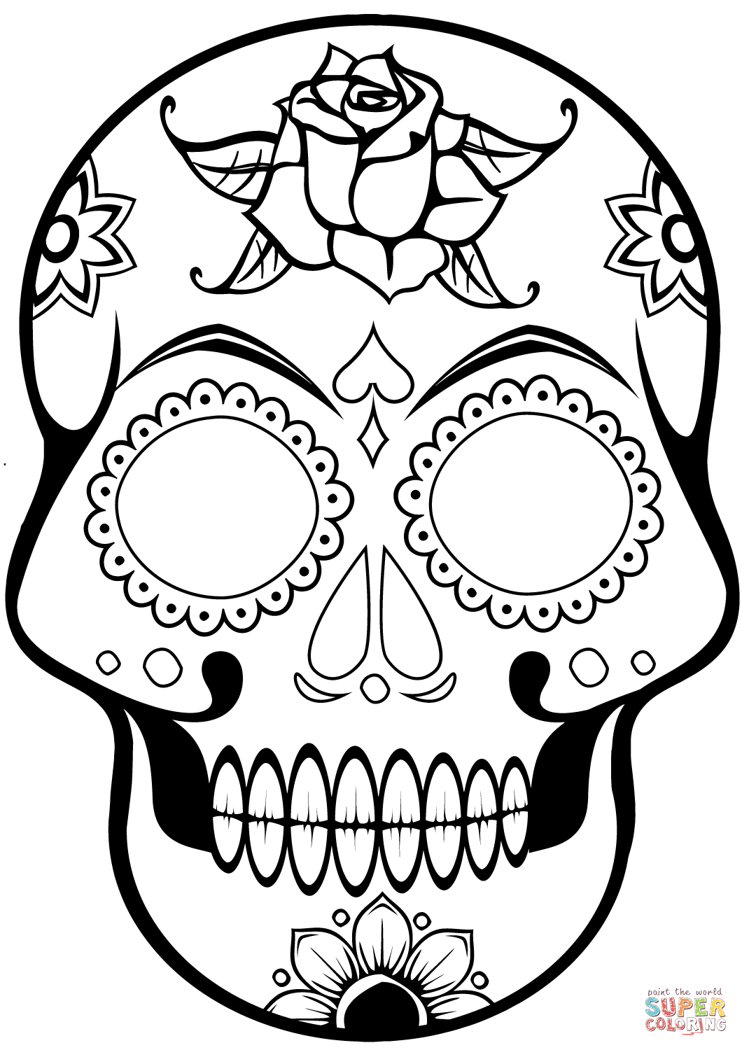 Festive Sugar Skull Coloring Pages Printable 26