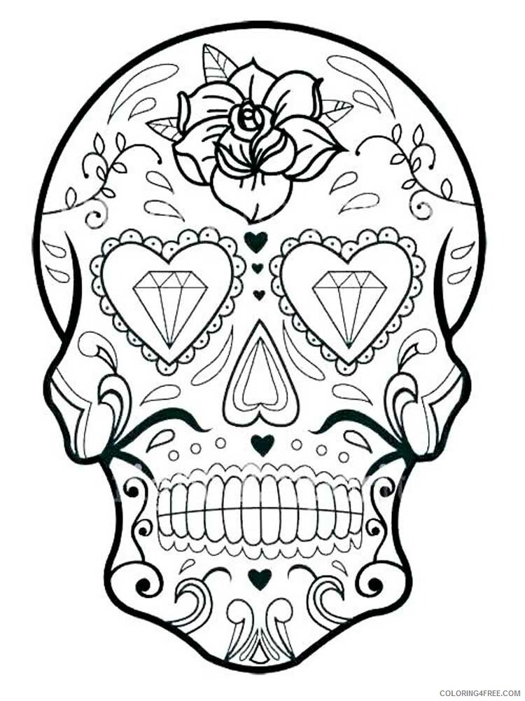 Festive Sugar Skull Coloring Pages Printable 4