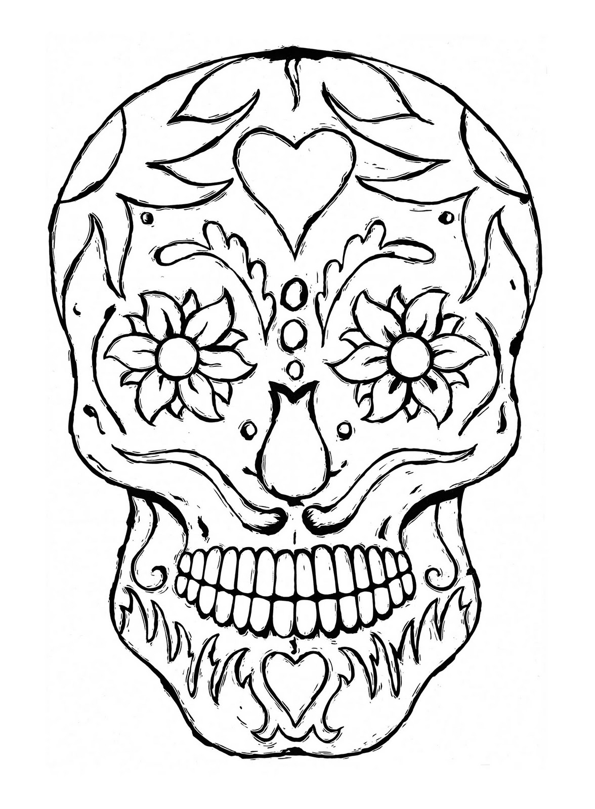 Festive Sugar Skull Coloring Pages Printable 5