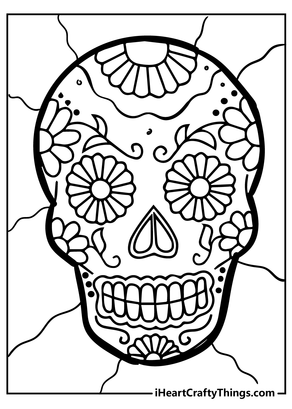 Festive Sugar Skull Coloring Pages Printable 9