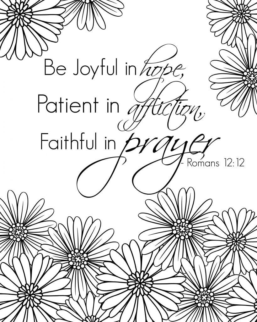 Inspirational Bible Verse Coloring Pages Printable 1