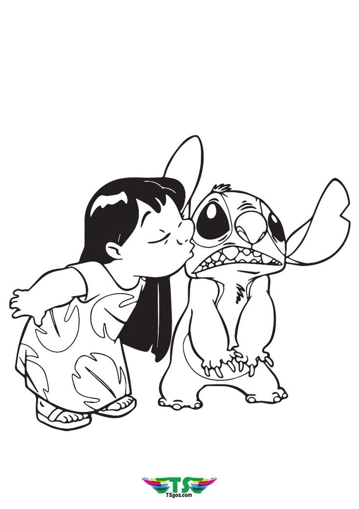 Lovable Lilo & Stitch Coloring Pages Printable 11