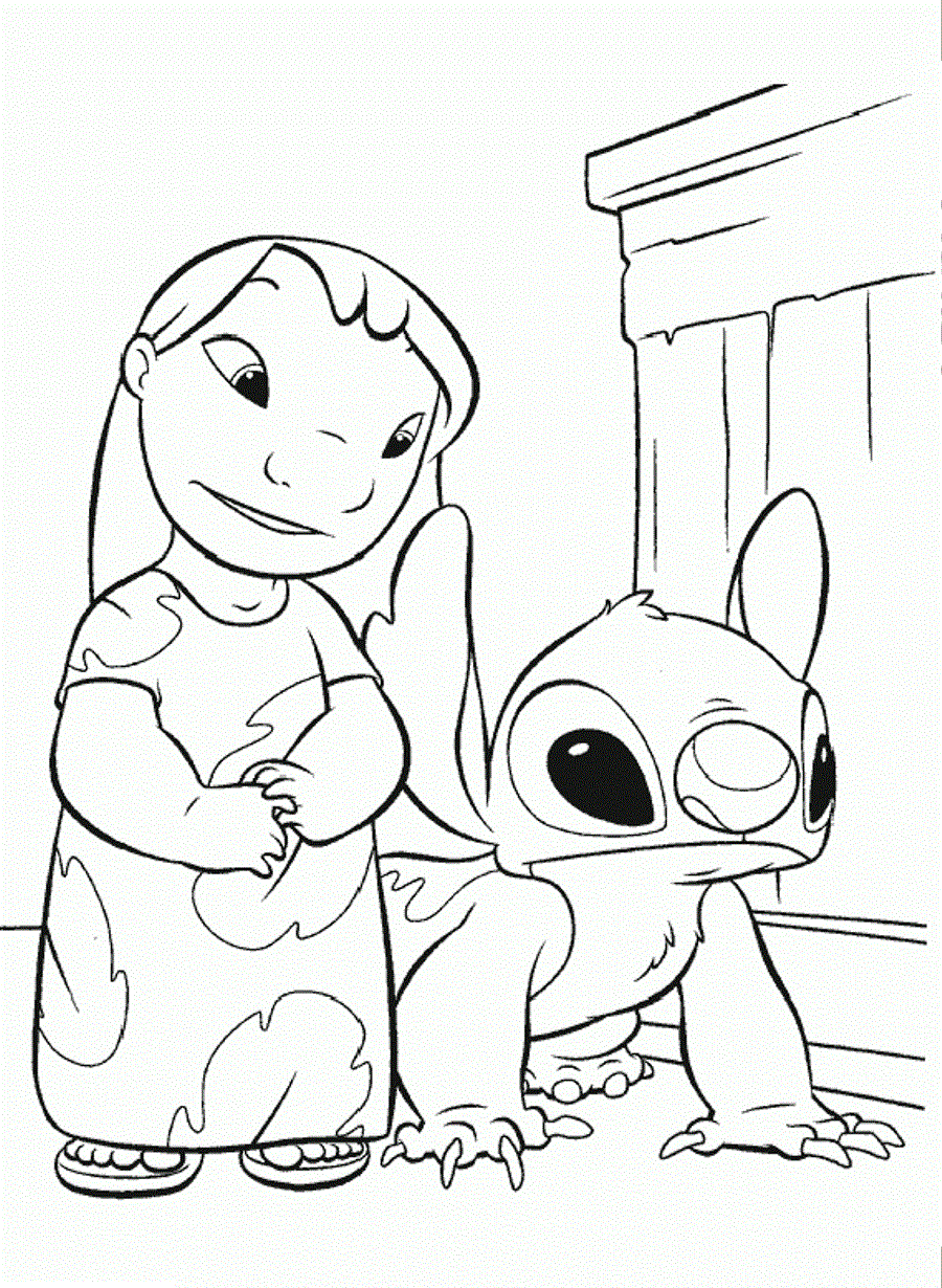 Lovable Lilo & Stitch Coloring Pages Printable 13