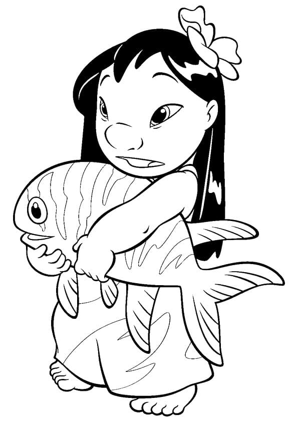 Lovable Lilo & Stitch Coloring Pages Printable 30