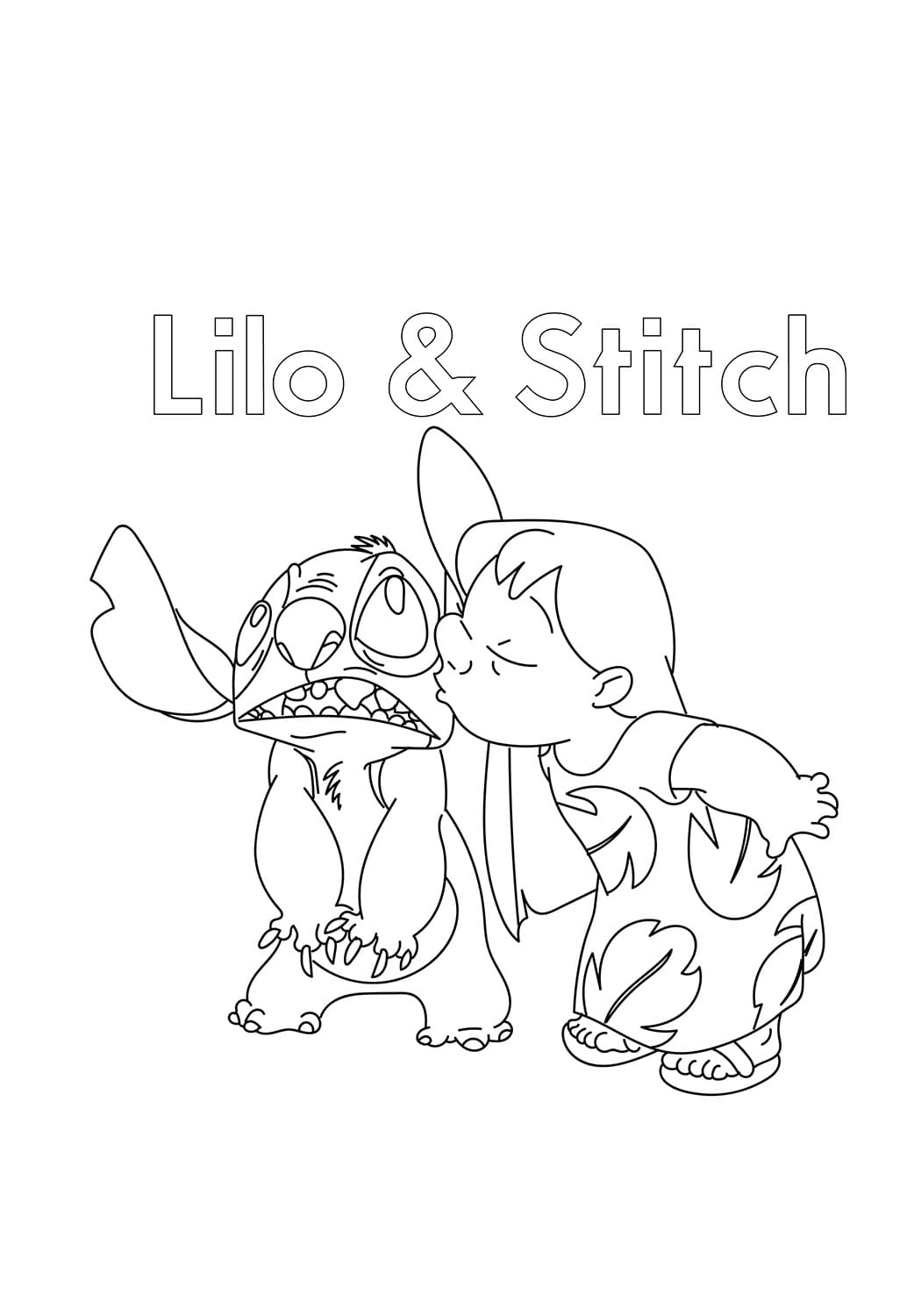 Lovable Lilo & Stitch Coloring Pages Printable 5