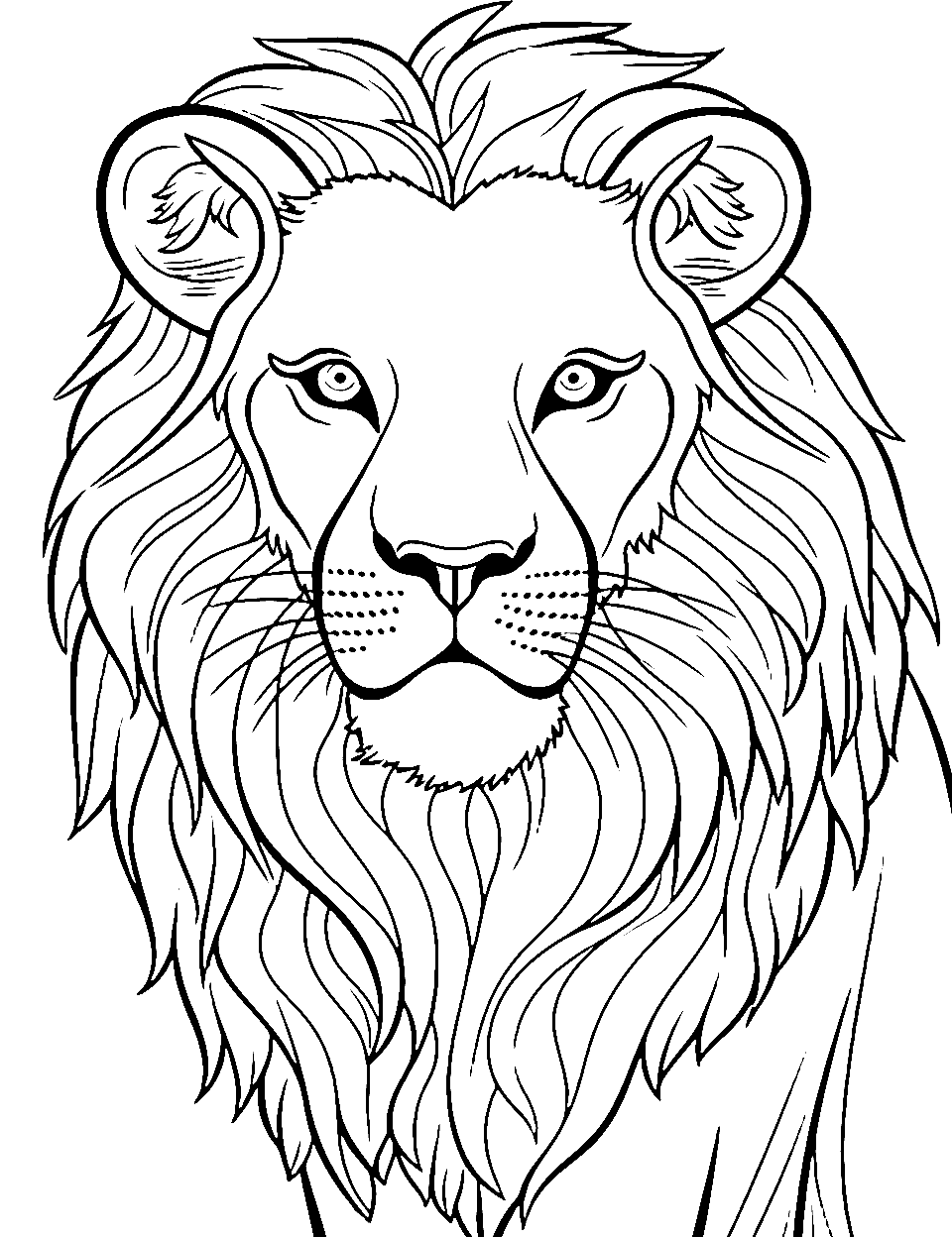 Majestic Lion Coloring Pages Printable 1