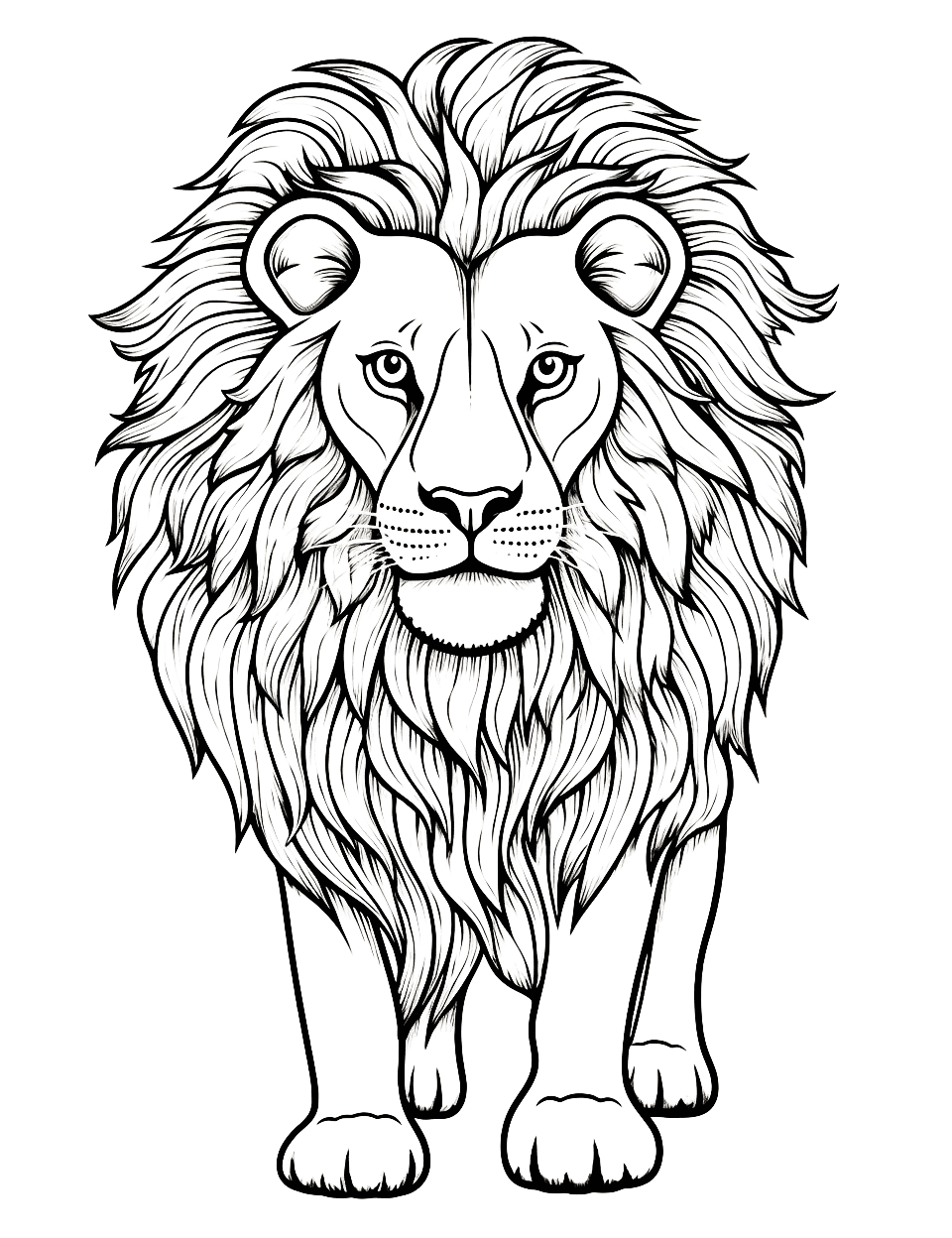 Majestic Lion Coloring Pages Printable 3