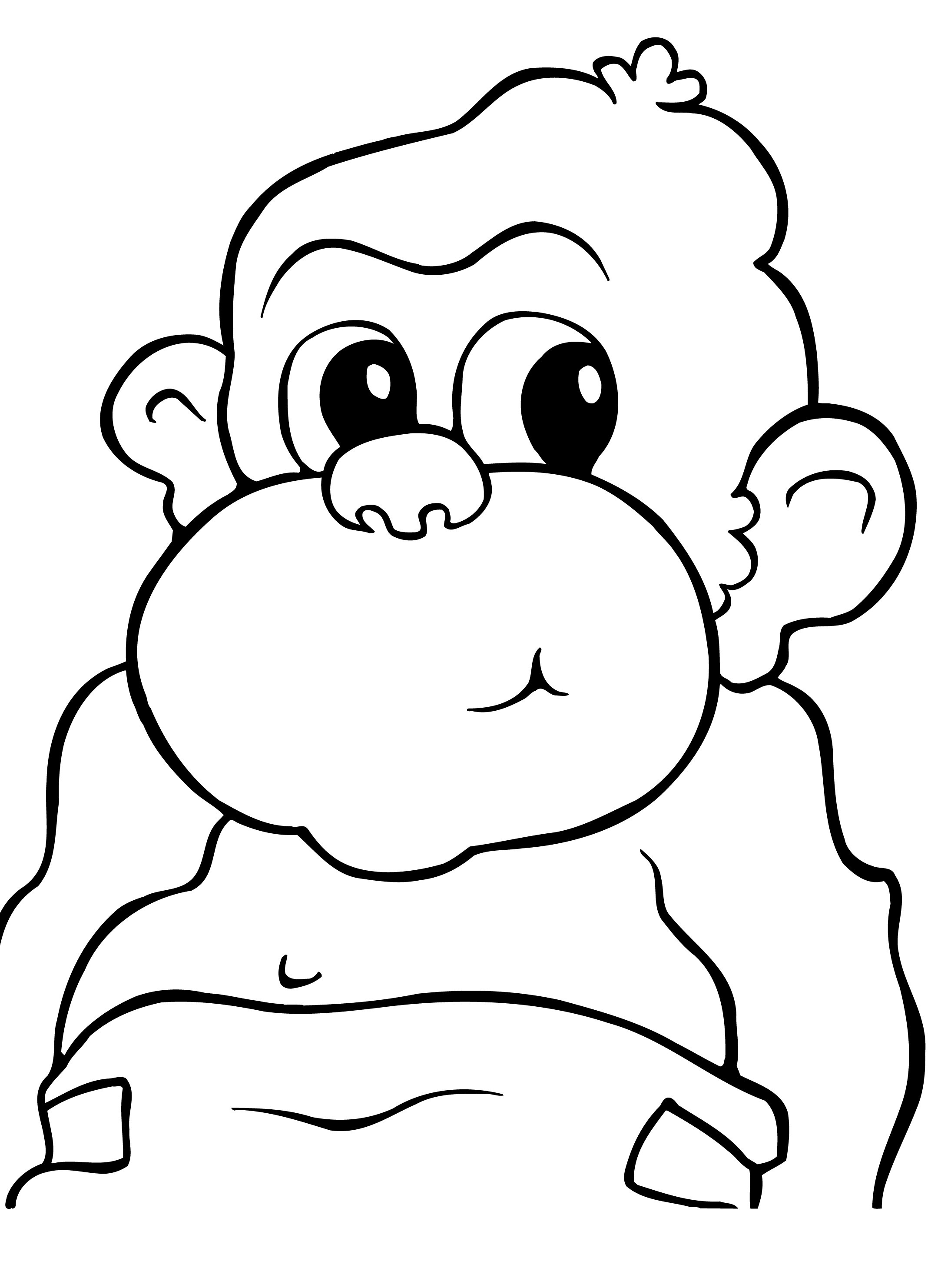 Playful Monkey Coloring Pages Printable 16