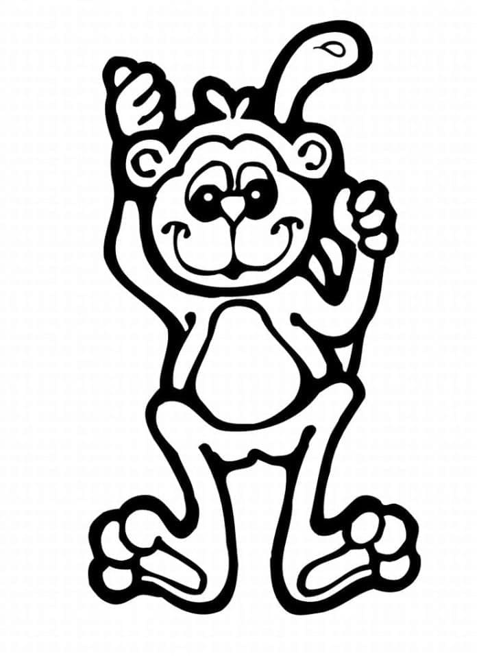 Playful Monkey Coloring Pages Printable 17