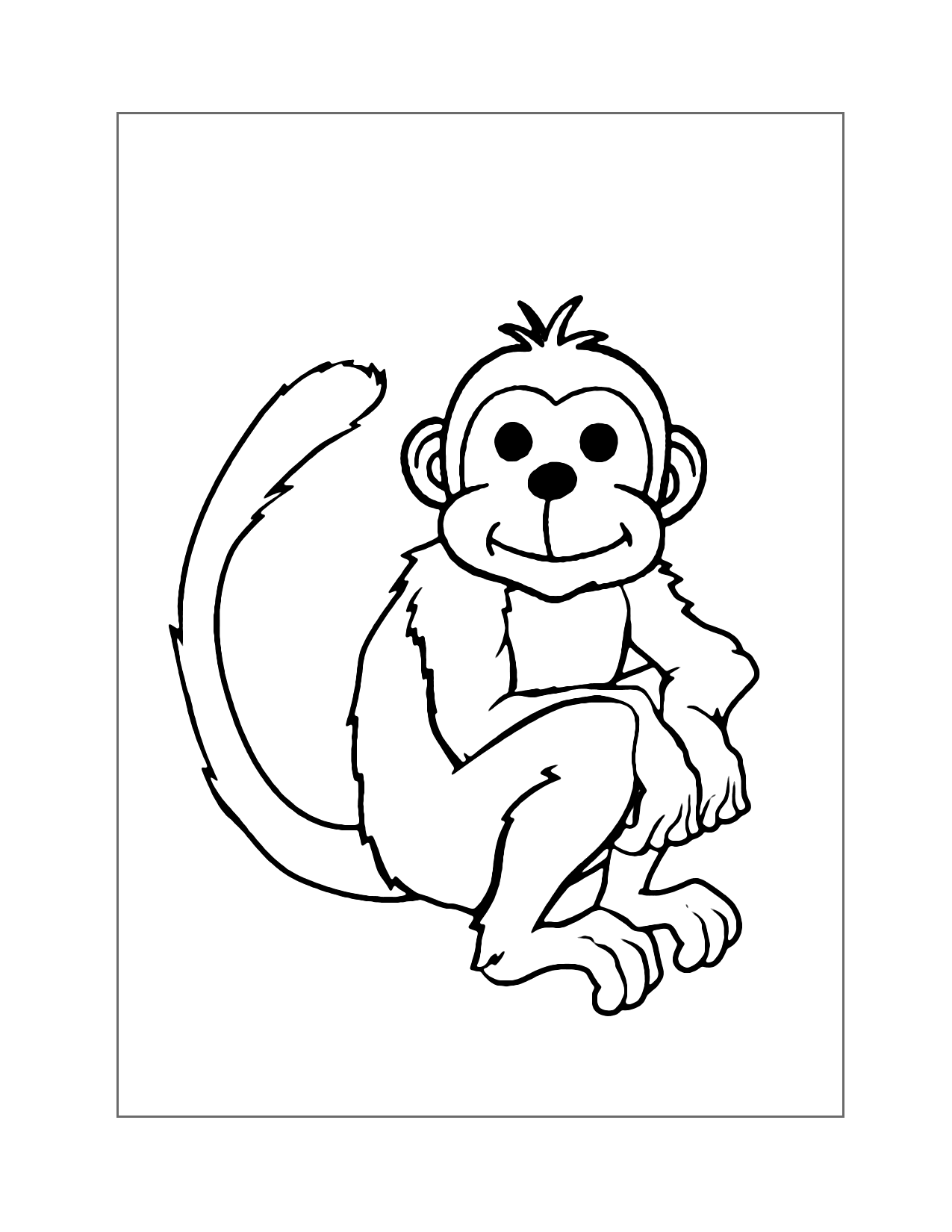 Playful Monkey Coloring Pages Printable 20