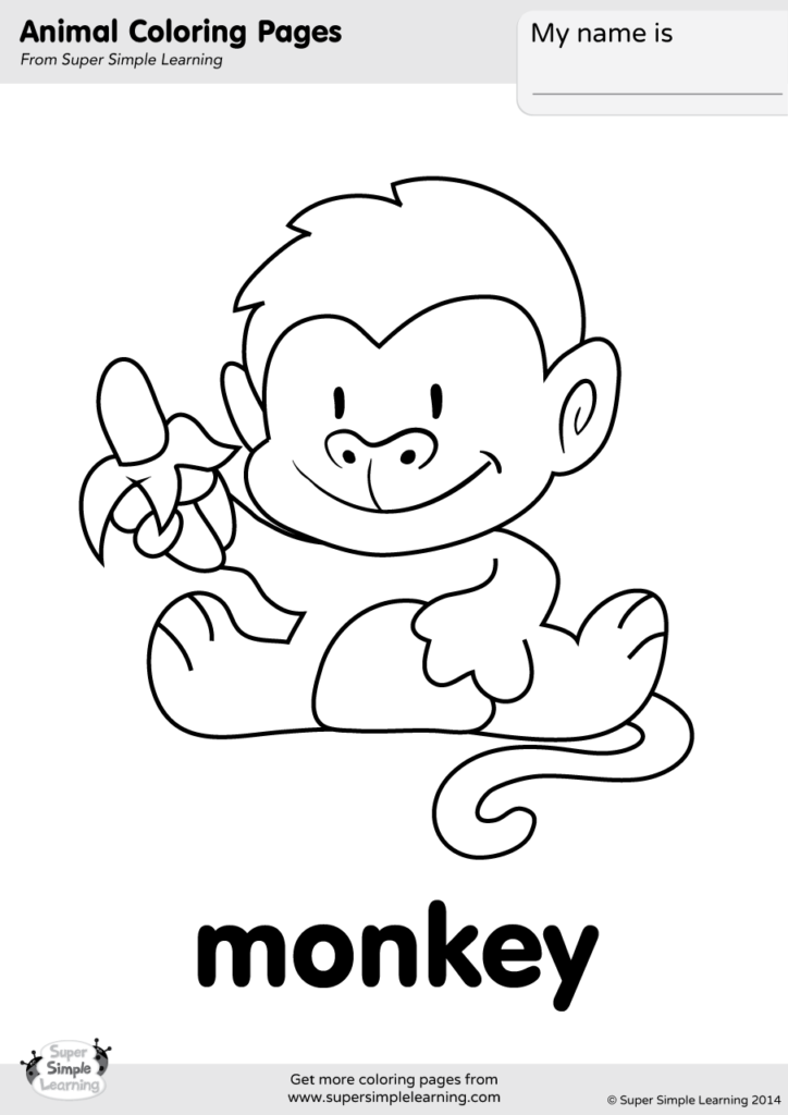 Playful Monkey Coloring Pages Printable 21