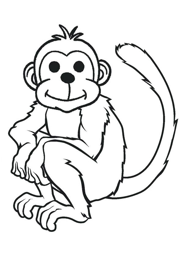 Playful Monkey Coloring Pages Printable 22