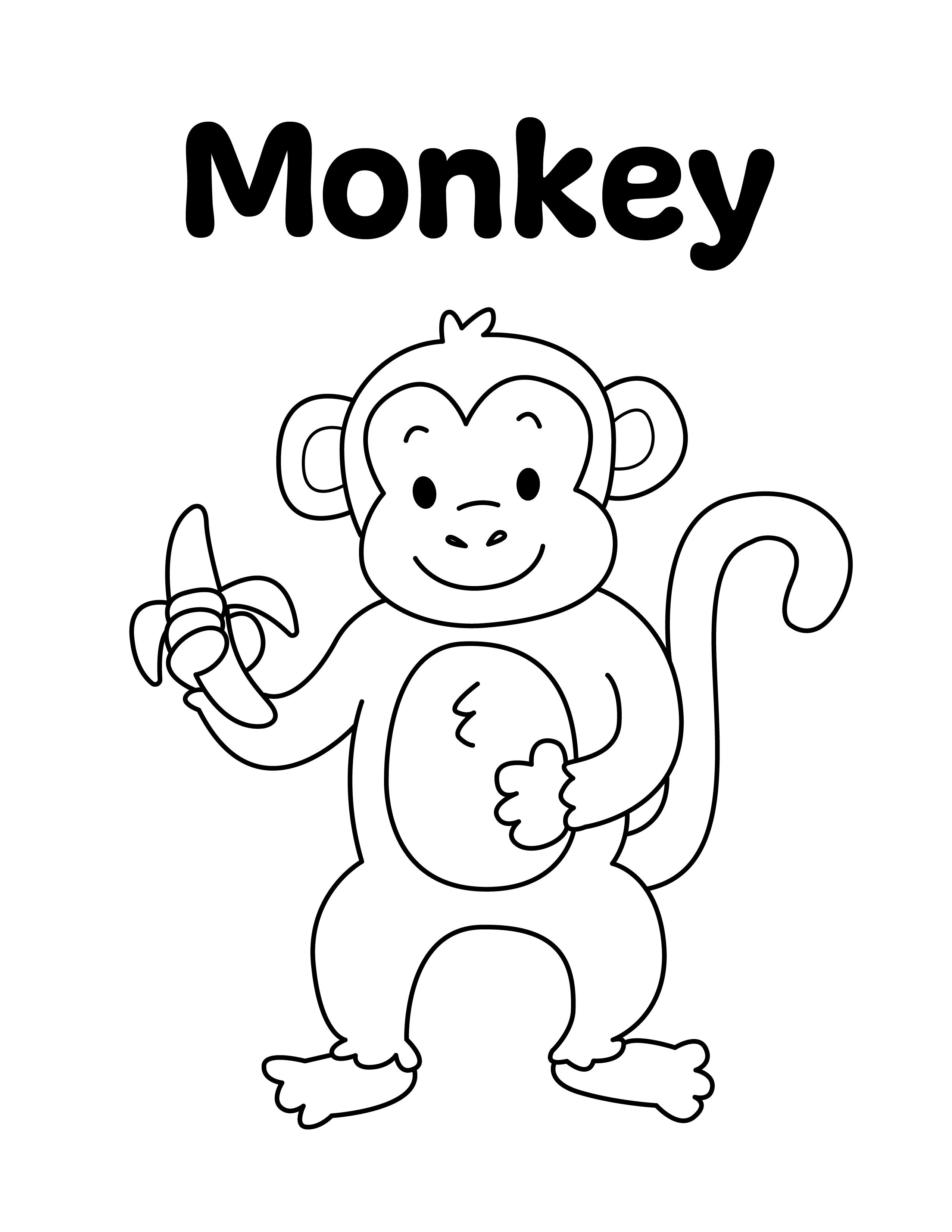 playful monkey coloring pages printable jpg