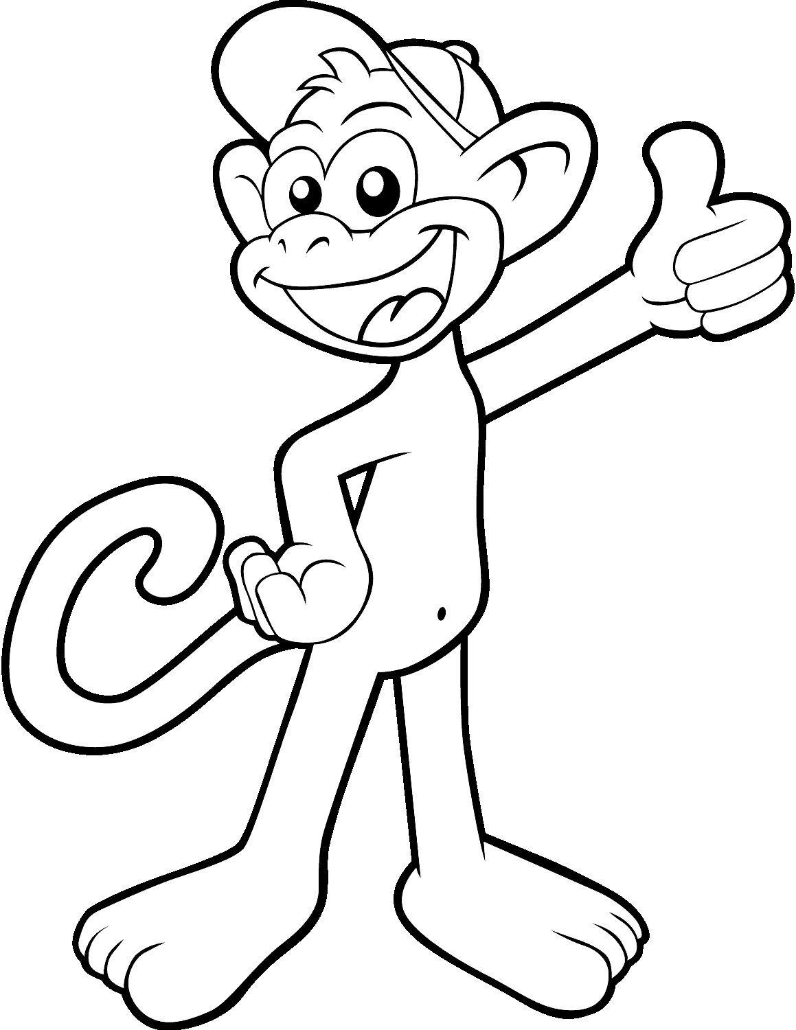 Playful Monkey Coloring Pages Printable 5