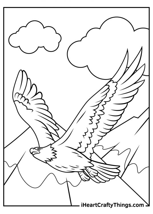 Proud Bald Eagle Coloring Pages Printable 1