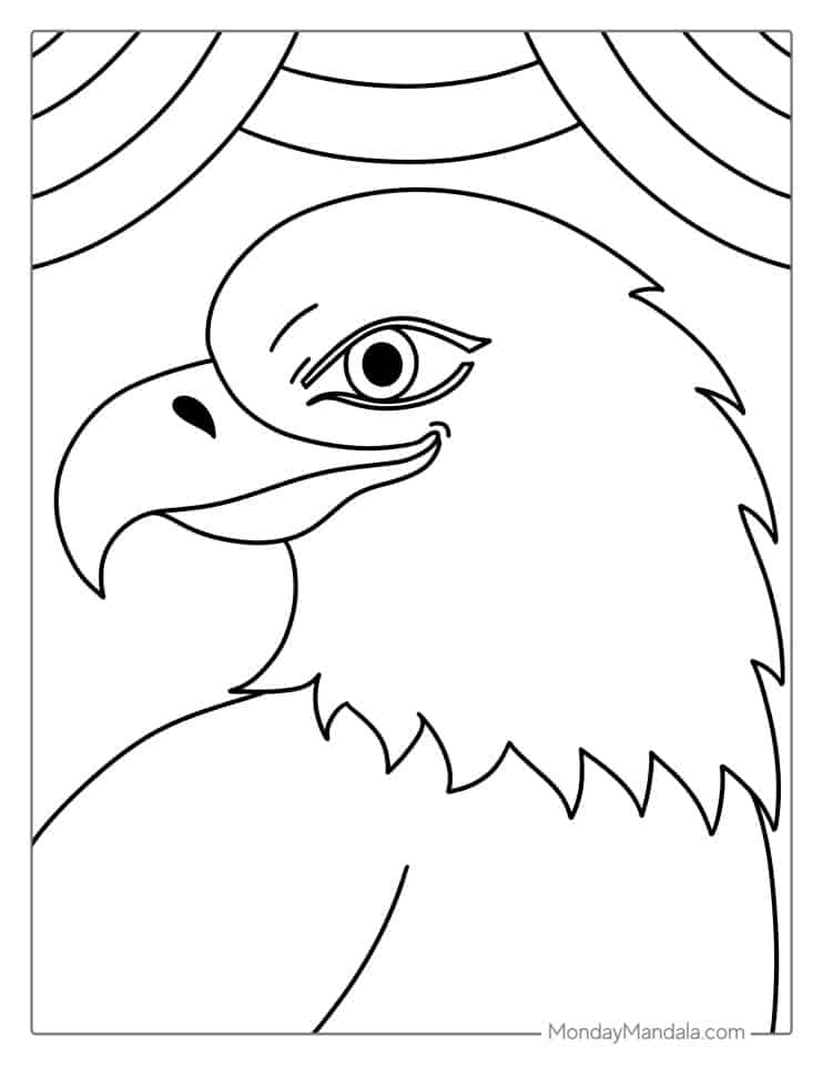 Proud Bald Eagle Coloring Pages Printable 26