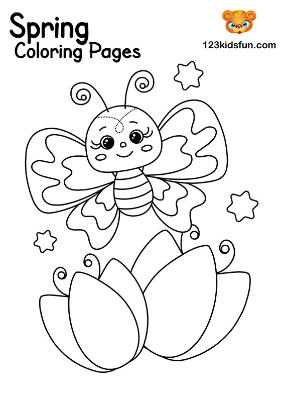 Refreshing Spring Coloring Pages Printable 13