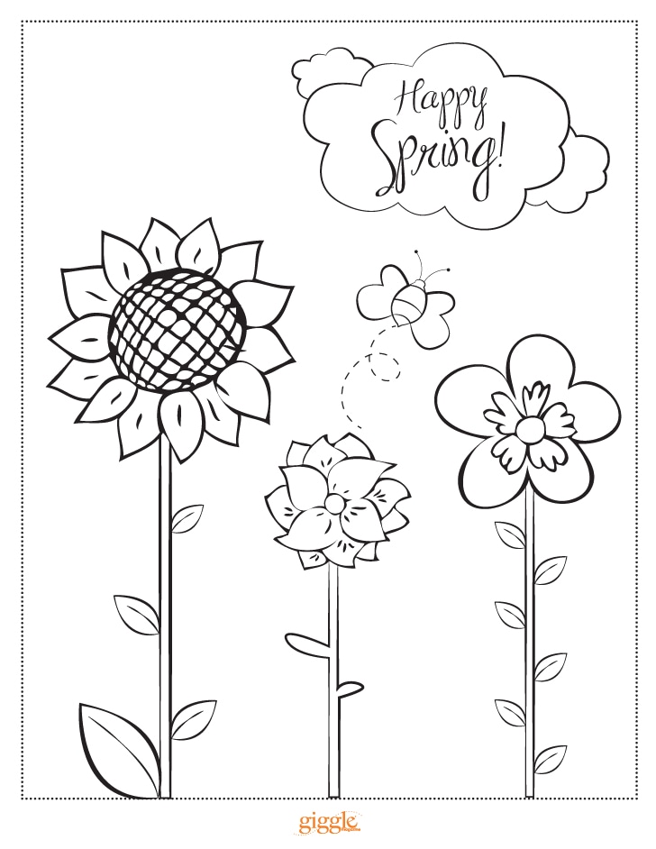 Refreshing Spring Coloring Pages Printable 22