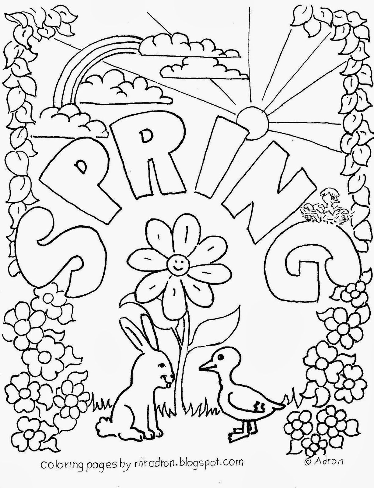 Refreshing Spring Coloring Pages Printable 25