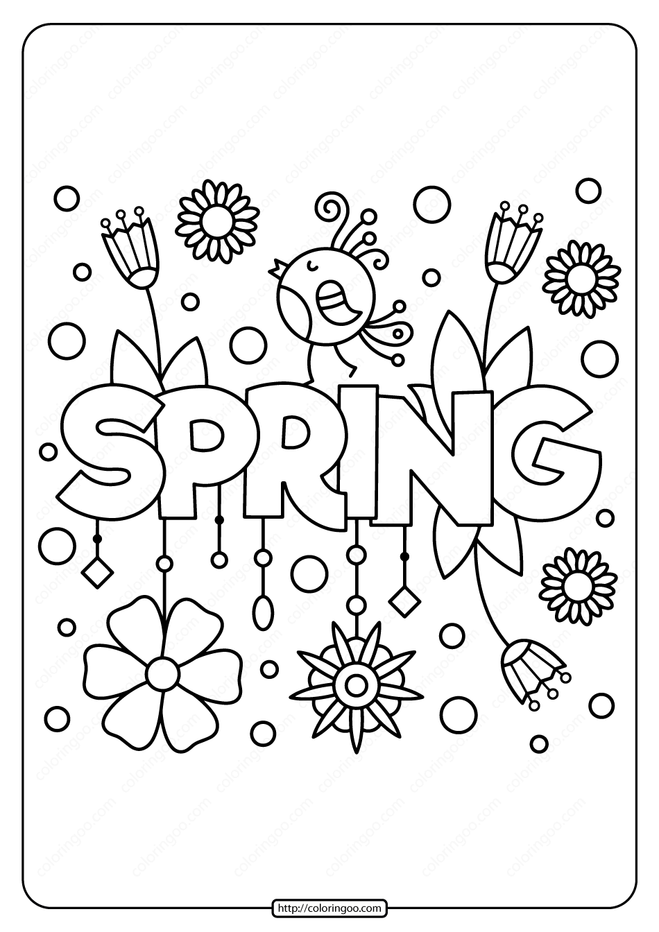 Refreshing Spring Coloring Pages Printable 34