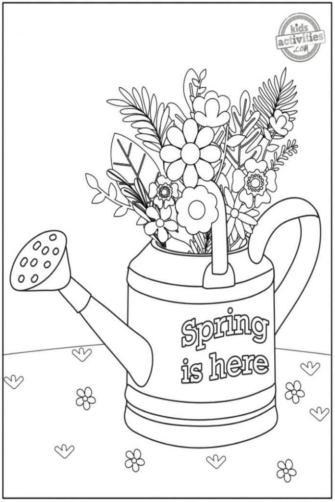 Refreshing Spring Coloring Pages Printable 4