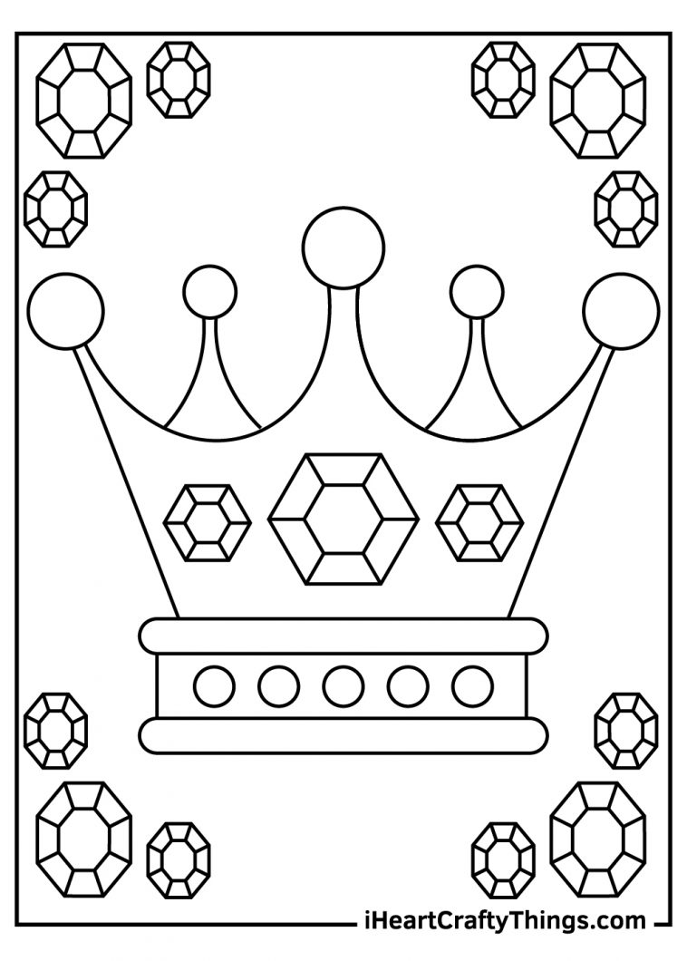 Regal Crown Coloring Pages Printable 2