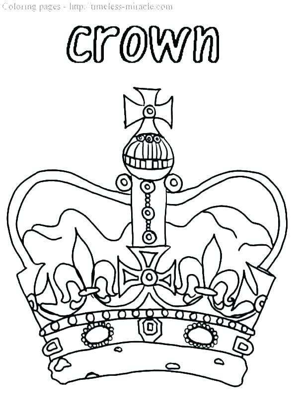 Regal Crown Coloring Pages Printable 3