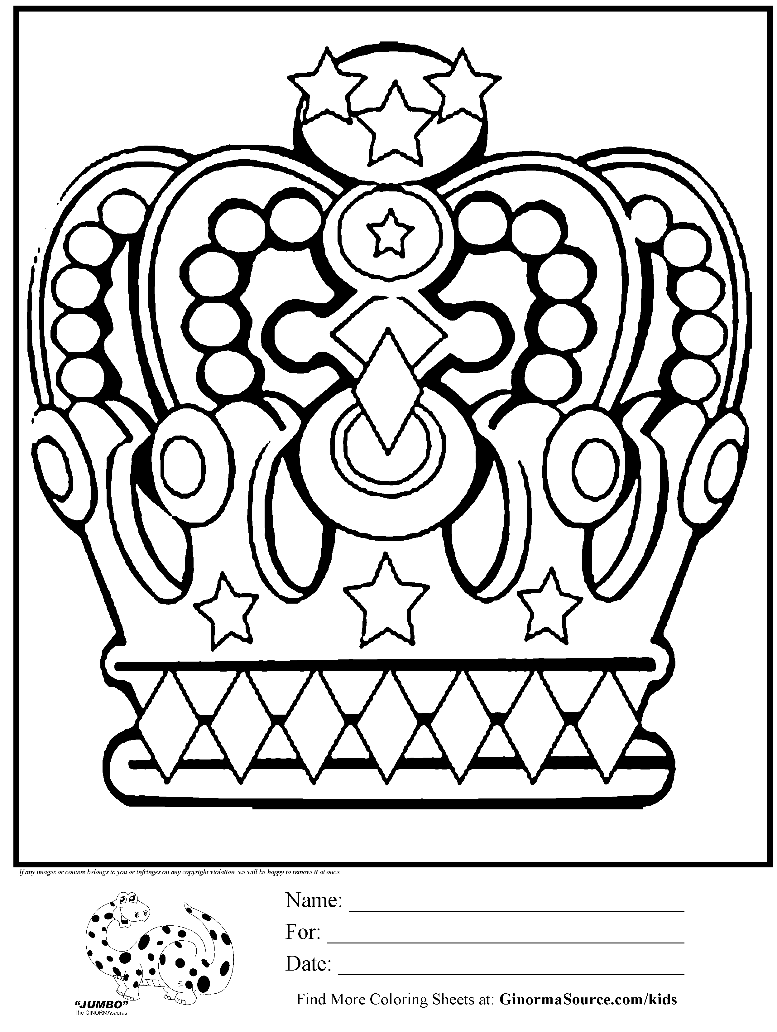 Regal Crown Coloring Pages Printable 31