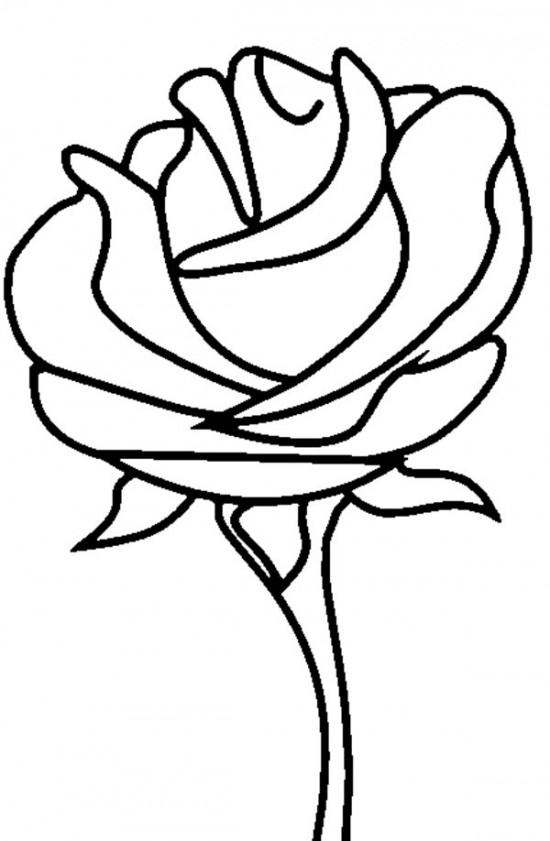 Romantic Rose Coloring Pages Printable 11