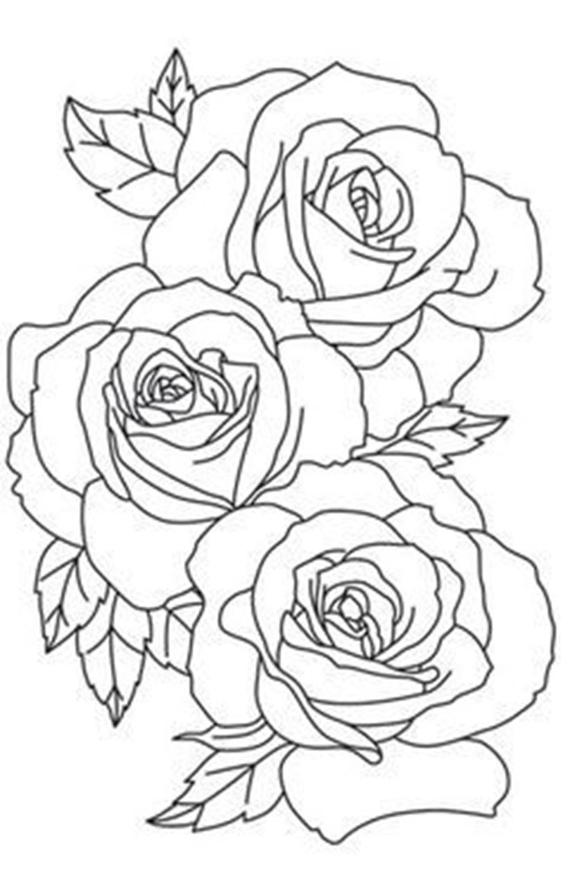 Romantic Rose Coloring Pages Printable 15