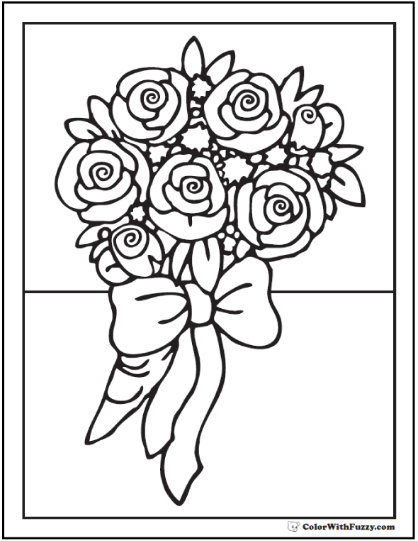 Romantic Rose Coloring Pages Printable 24