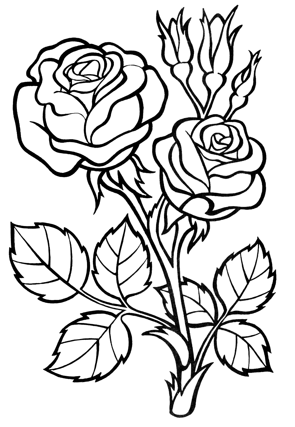 Romantic Rose Coloring Pages Printable 25