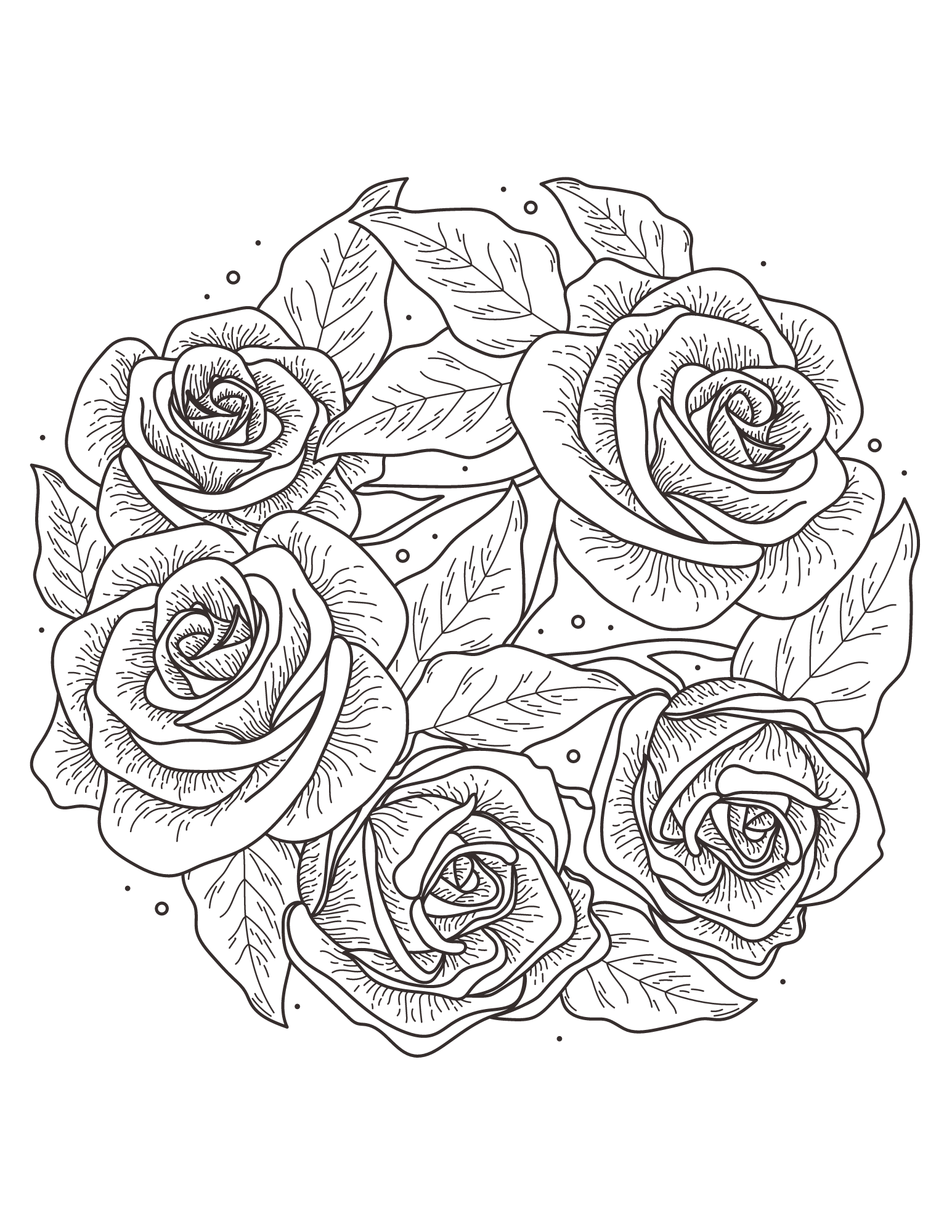 Romantic Rose Coloring Pages Printable 26