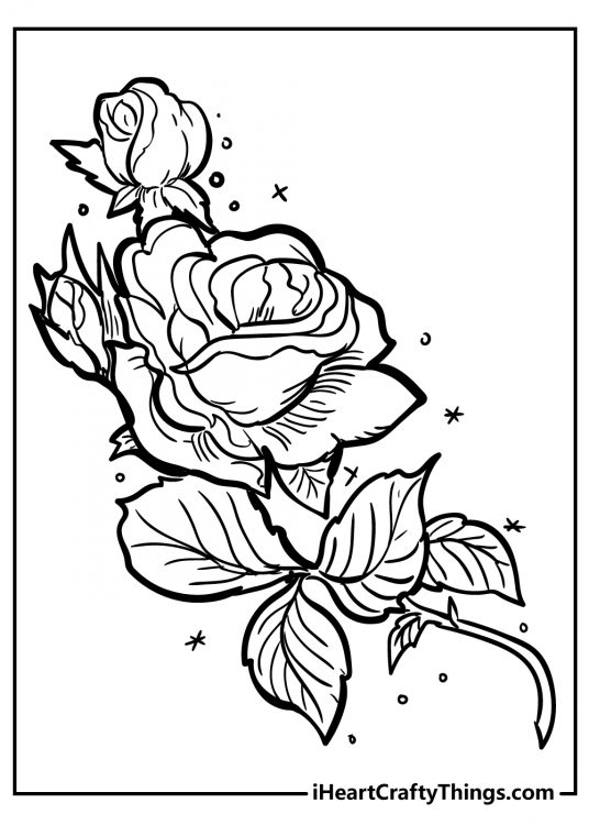 Romantic Rose Coloring Pages Printable 31
