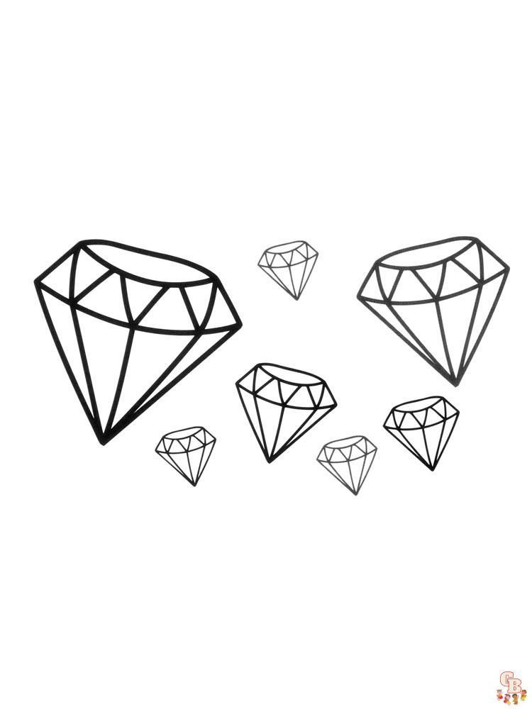 Sparkling Diamond Coloring Pages Printable 31