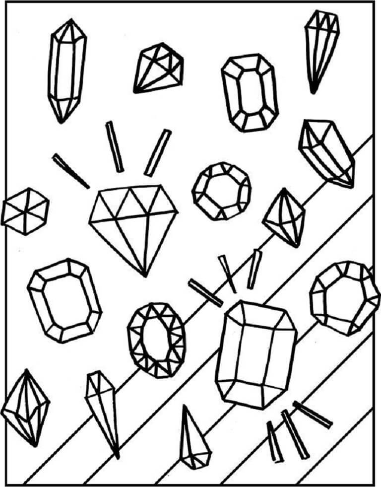 Sparkling Diamond Coloring Pages Printable 4