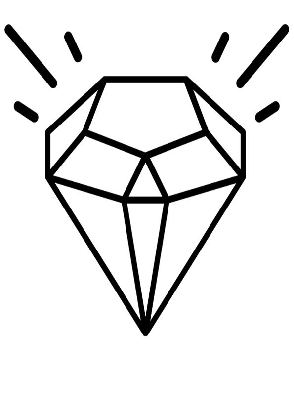 Sparkling Diamond Coloring Pages Printable 9