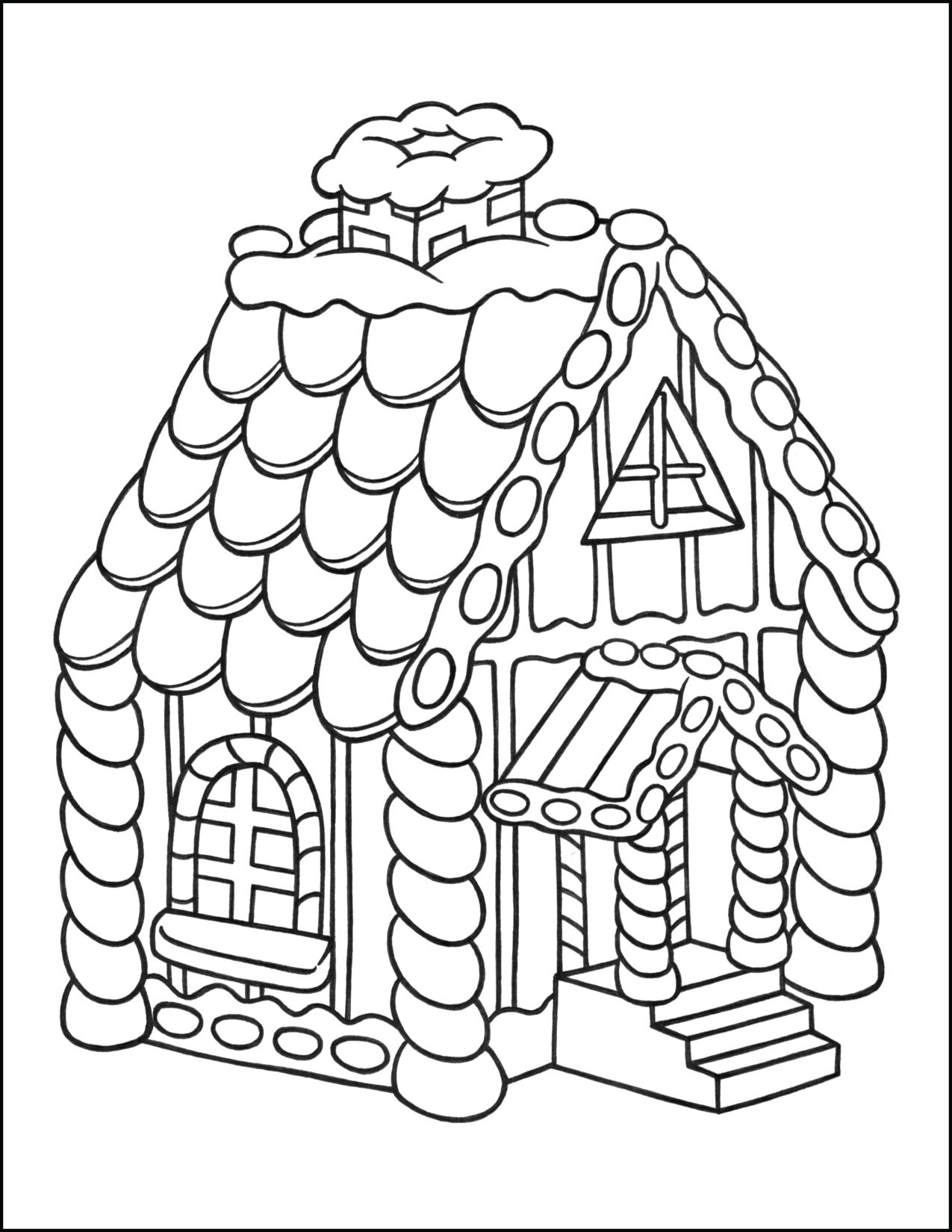 29 Gingerbread House Coloring Pages Printable 1