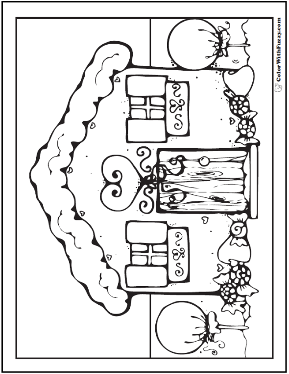 29 Gingerbread House Coloring Pages Printable 17